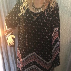 Rayon print Boho style dress